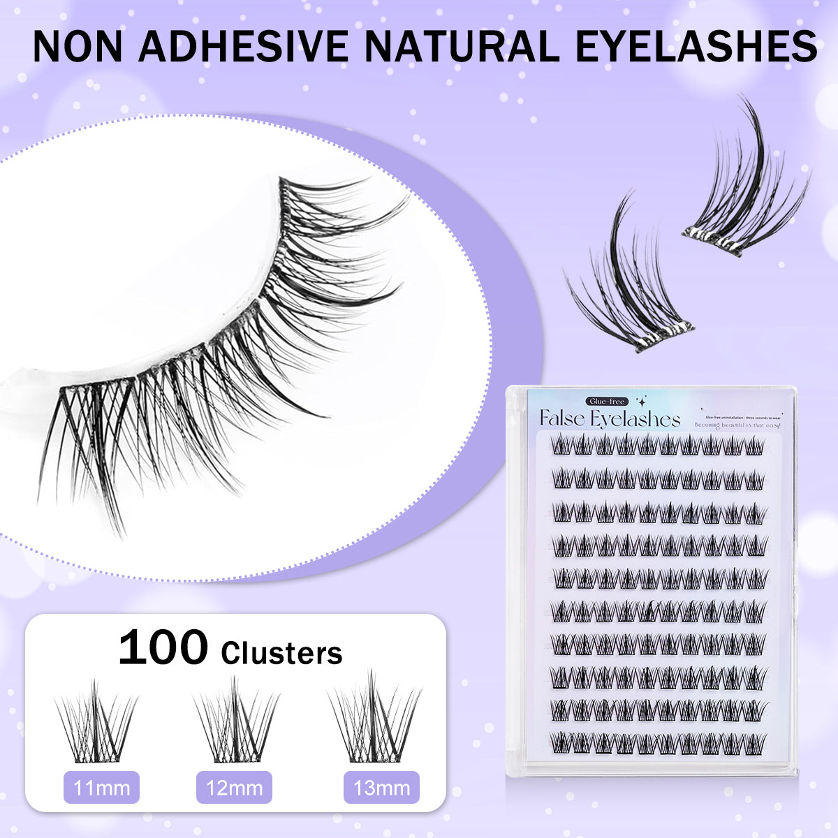 MAYCREATE® 120Pcs Self Adhesive Eyelashes, Self Adhesive Eyelash Clusters, Lash Clusters Press On Lashes Self Stick Cluster Lashes Pre Glued Eyelash Clusters with Tweezer No Glue Needed, 11-13mm MAYCREATE® 120Pcs Self Adhesive Eyelashes, Self Adhesive Eyelash Clusters, Lash Clusters Press On Lashes Self Stick Cluster Lashes Pre Glued Eyelash Clusters with Tweezer No Glue Needed, 11-13mm